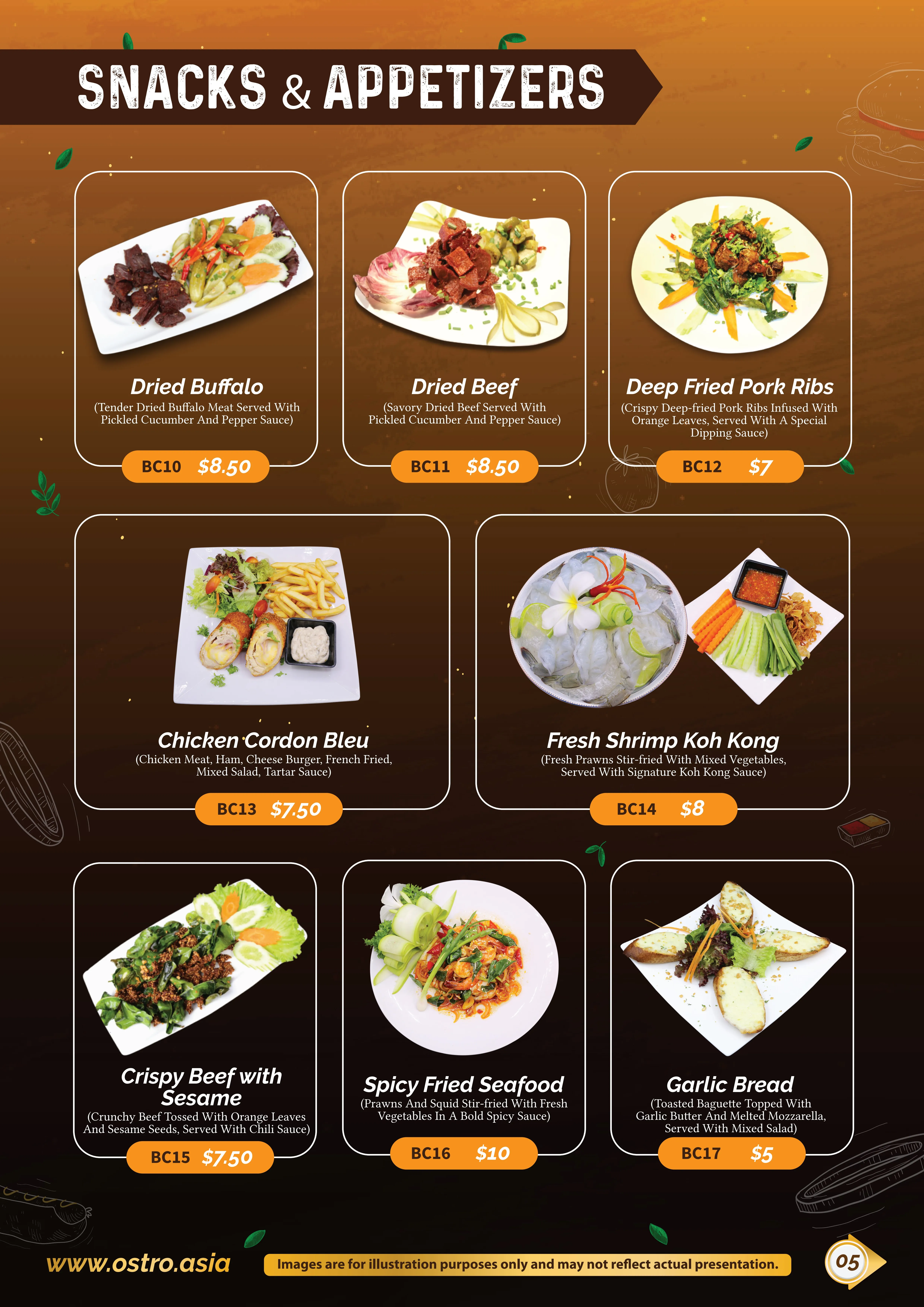 Snack & Appetizers Menu 2